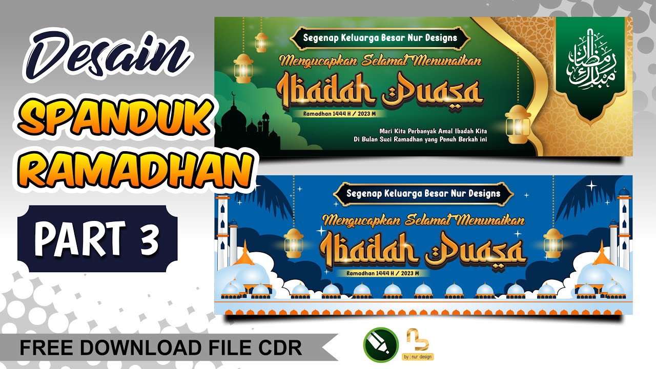 Cara Membuat Spanduk Ramadhan 1444 H  2023 di CorelDraw | FREE CDR (PART 3)