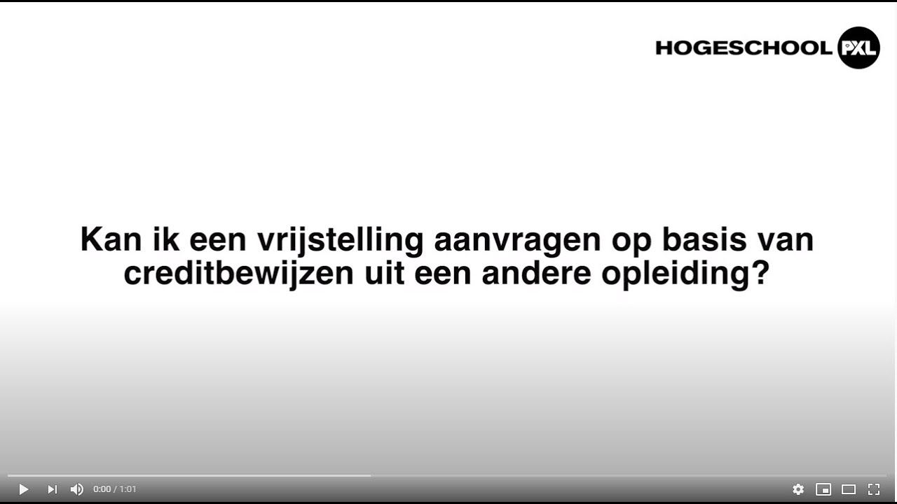 PXL-Kan ik een vrijstelling aanvragen op basis van creditbewijzen uit een andere opleiding?