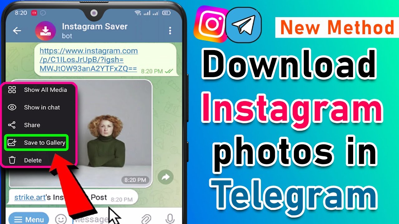 How to Download Instagram photos in Telegram [ Quick & Easy ]