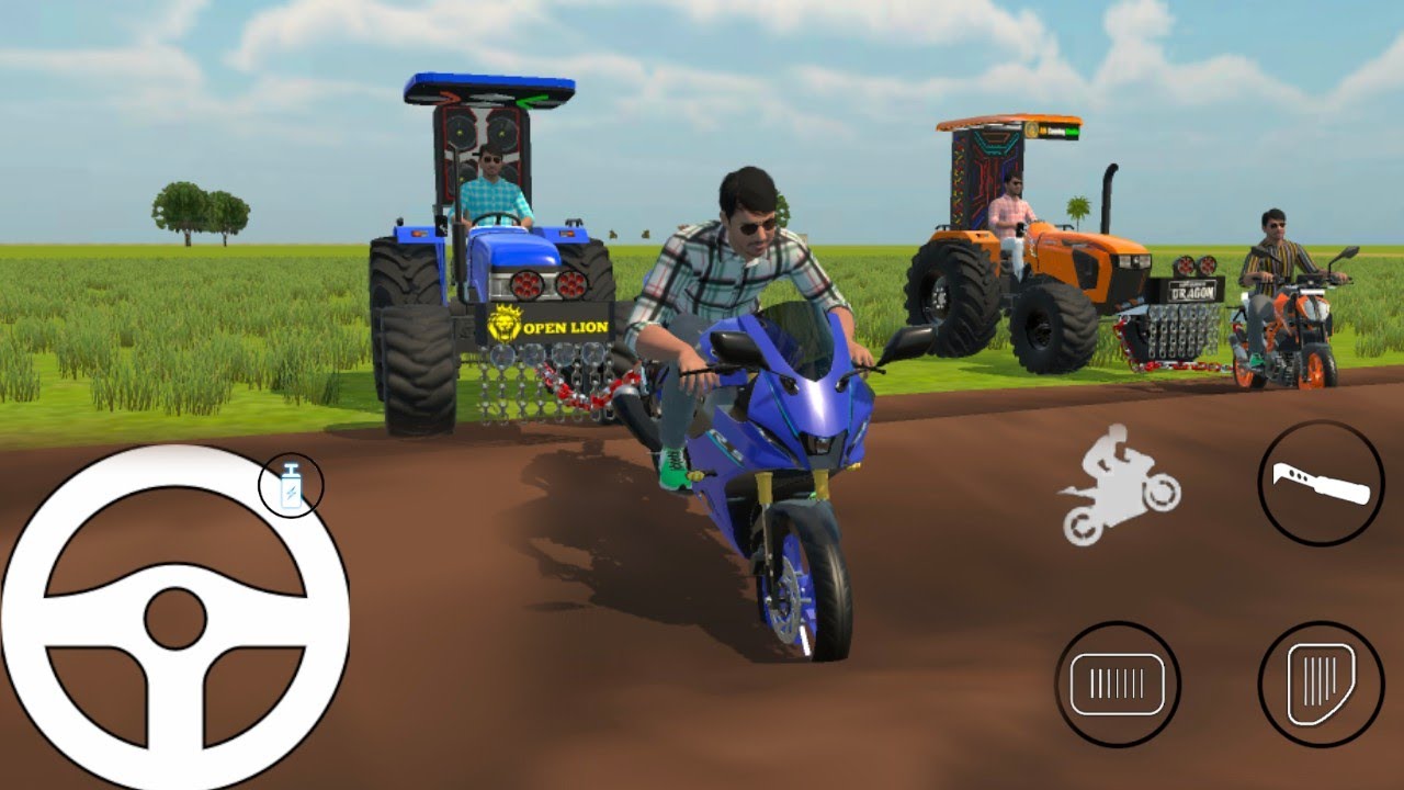 kya teen bike tractor ko khinch payenge ya nahin😱 #bike #yamaha#ktm