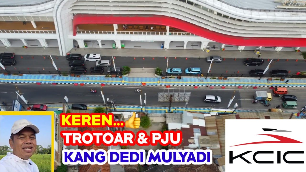 KEREN 👍 Trotoar dan PJU Kang Dedi Mulyadi di depan Stasiun Kereta Cepat Whoosh Padalarang
