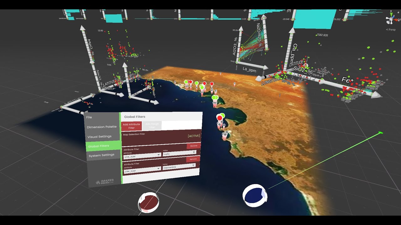 ImAxesGEO: Immersive analytics for geoscientific data