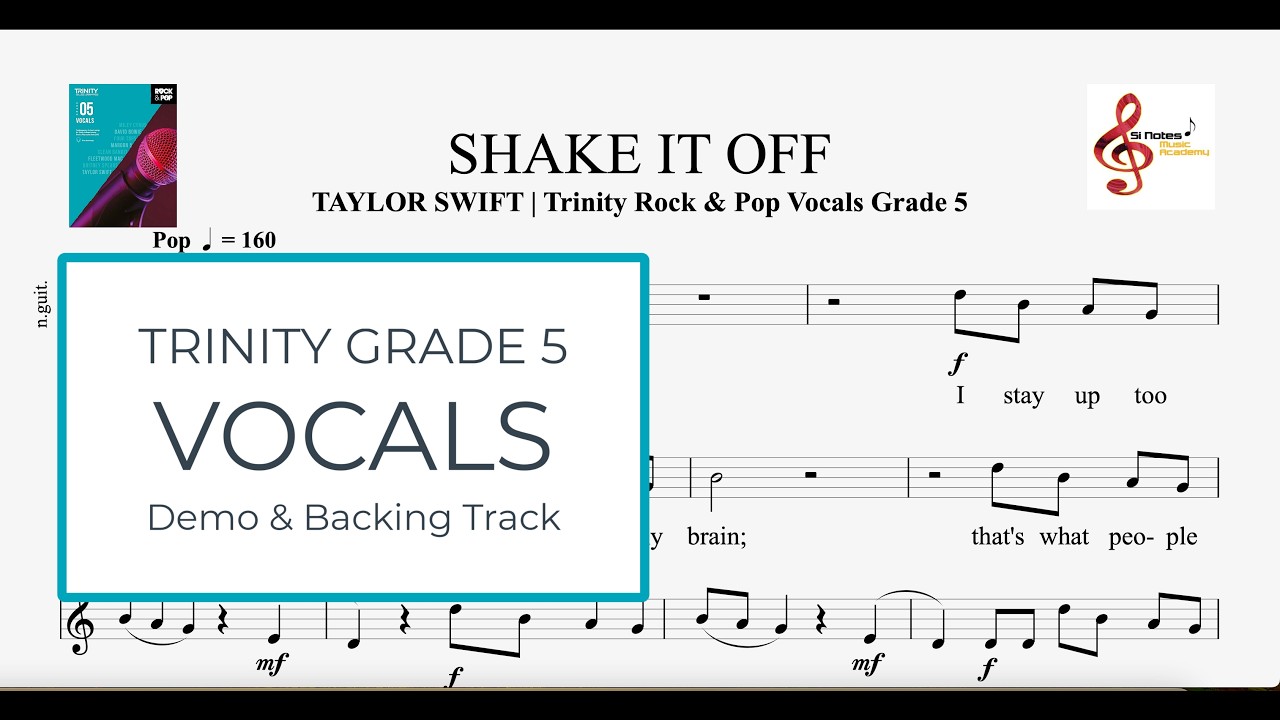 Shake It Off - Taylor Swift | Trinity Rock and Pop Vocals Grade 5 | Demo and Backing track