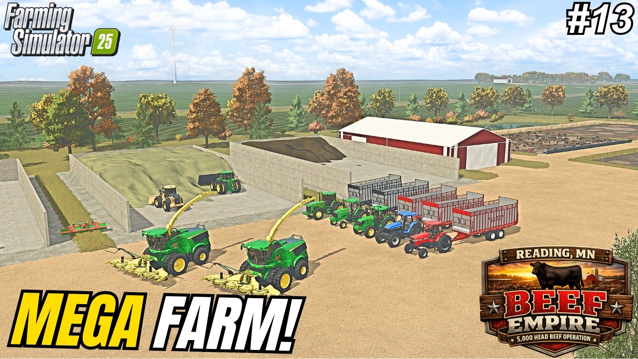 2.5 MILLION LITER CORN SILAGE HARVEST ON THE $20,000,000 MEGA BEEF FARM! | Reading, MN | FS25 #13