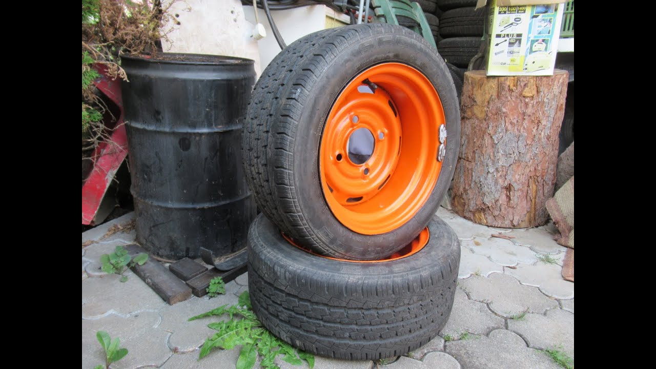 Homemade 7jx13 banded steel wheels