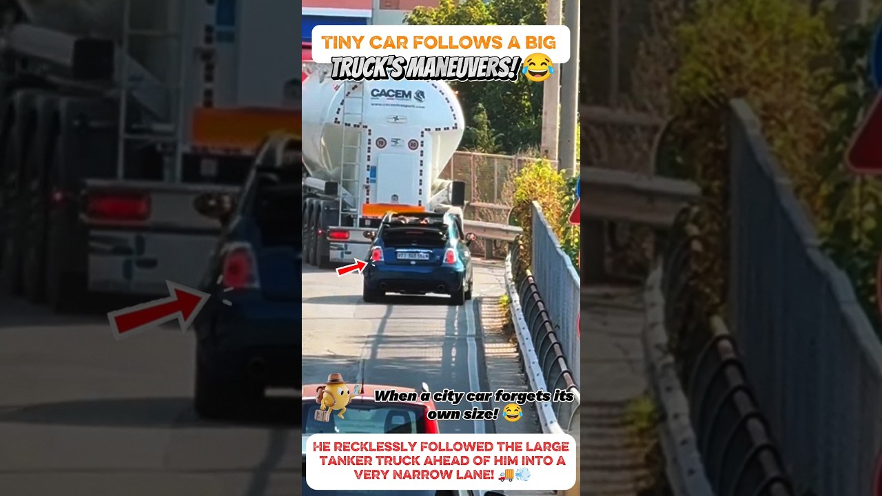Recklessly following a truck's maneuver 😱 #shortvideos #accident