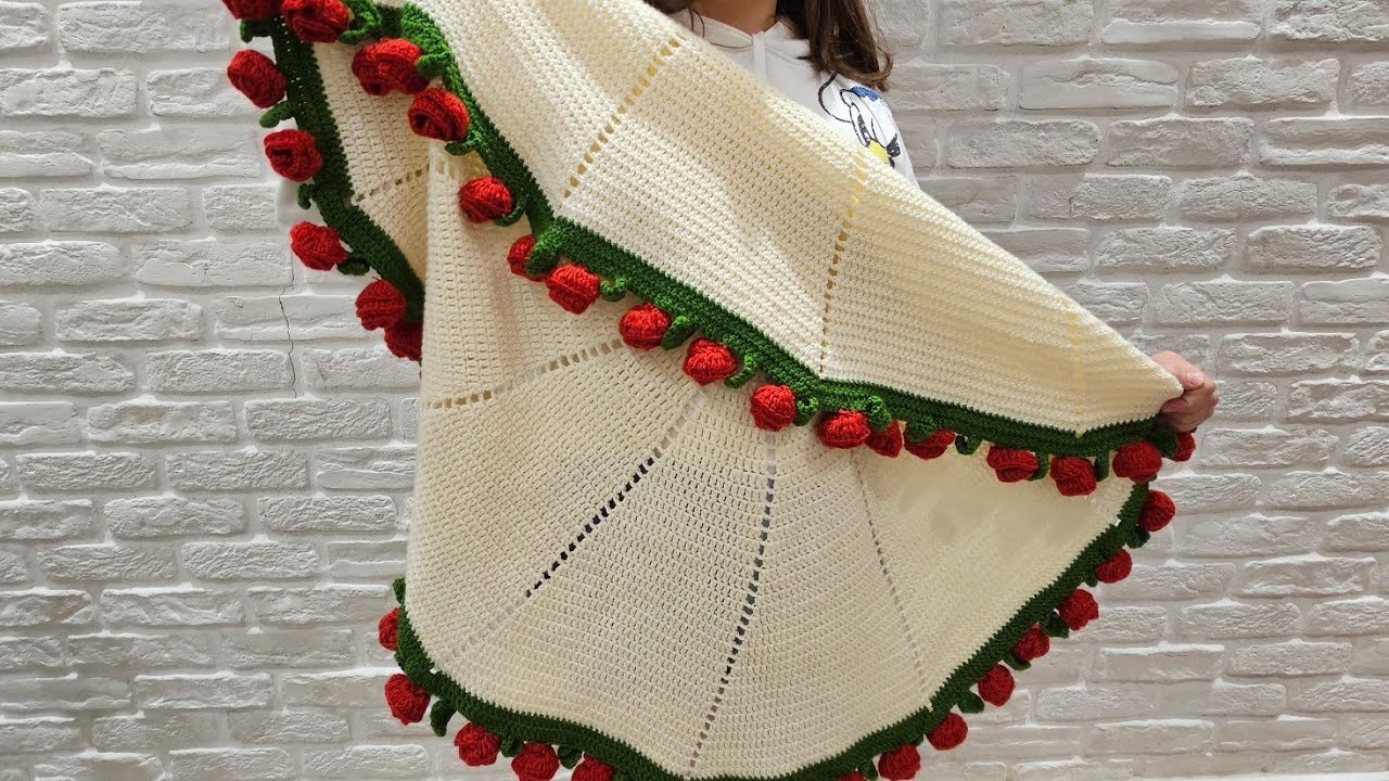 BUKET BATTANİYE YAPILIŞI/ROSE BOUQUET BLANKET CROCHET TUTORİAL #BLANKET #BEGİNNERS BATTANİYE MODELİ 