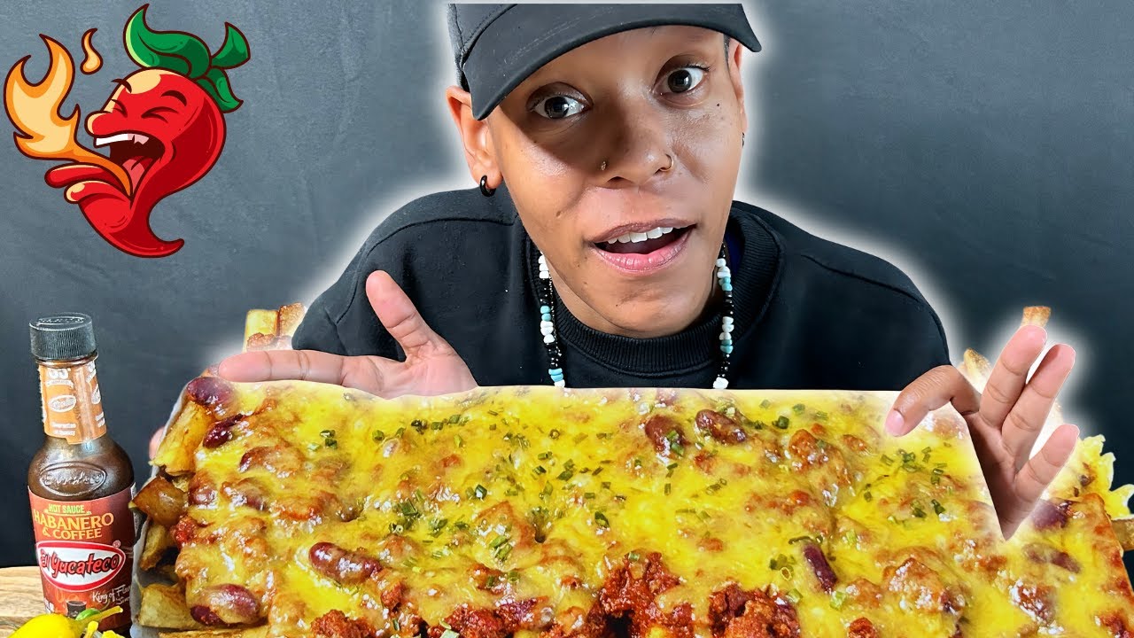 ASMR JALAPENO CHILI CHEESE FRIES MUKBANG | NO TALKING SPICY ASMR