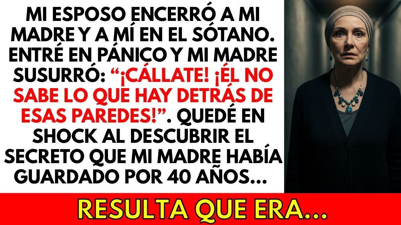 Mi esposo nos encerró en el sótano. Mi mamá susurró: “Él no conoce el secreto detrás de esas paredes
