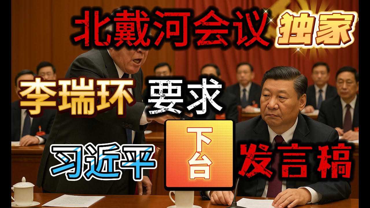 獨家重磅：李瑞環在北戴河發言支持胡錦濤、溫家寶要求習近平四中全會必須下台，不能討價還價談條件，歷史不會給你第二次機會！張又俠調派82軍進駐北戴河兵諫習近平為元老們保駕護航！