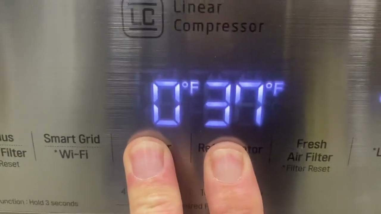LG French Door Refrigerator Setting Control For F Fahrenheit Or C Celsius