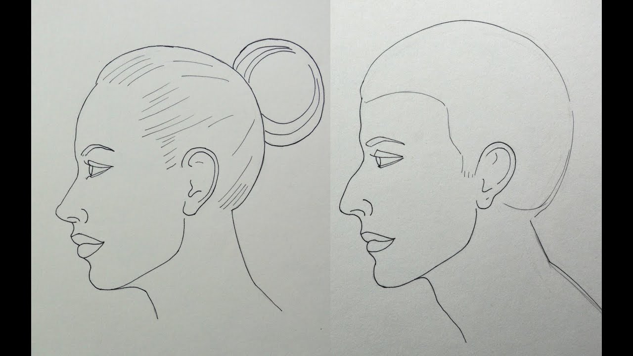 How to Draw a Face in Profile Easily - Male and Female