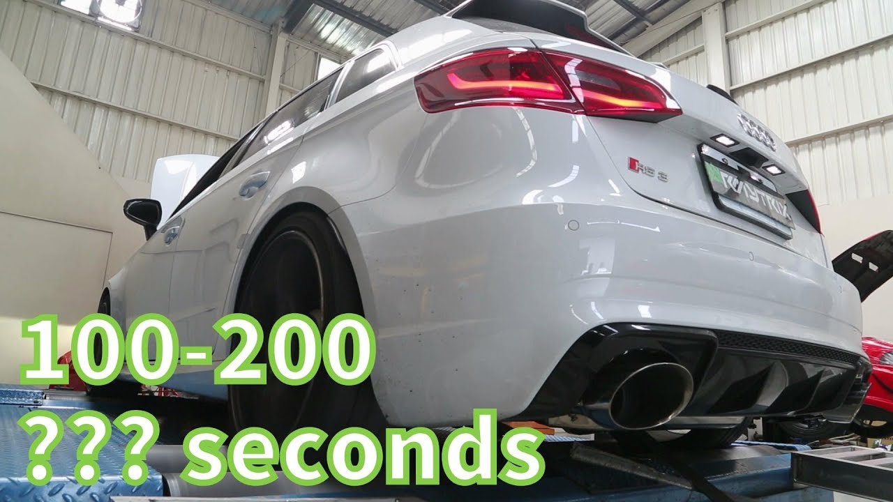Audi RS3 Sportback 100-200 Test | ARMYTRIX Secondary Decat Valvetronic Exhaust