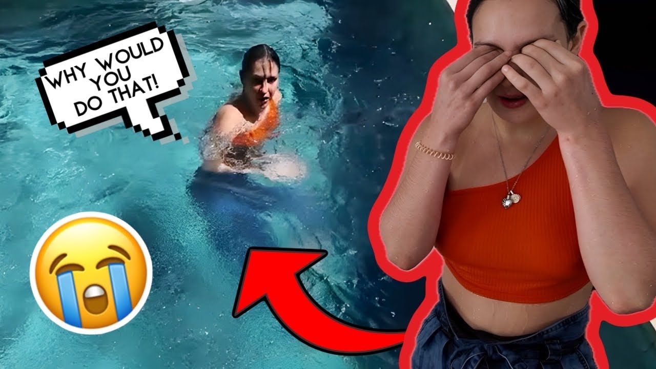 MAKING MY GIRLFRIEND GET FULLY DRESSED THEN THROWING HER IN THE POOL PRANK!