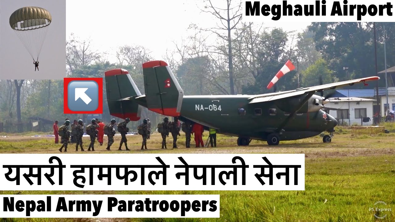 🪂Nepal Army Para Jump at Meghauli Airport Chitwan (Jay AaKash Bhairav) यसरी हामफाले सेना
