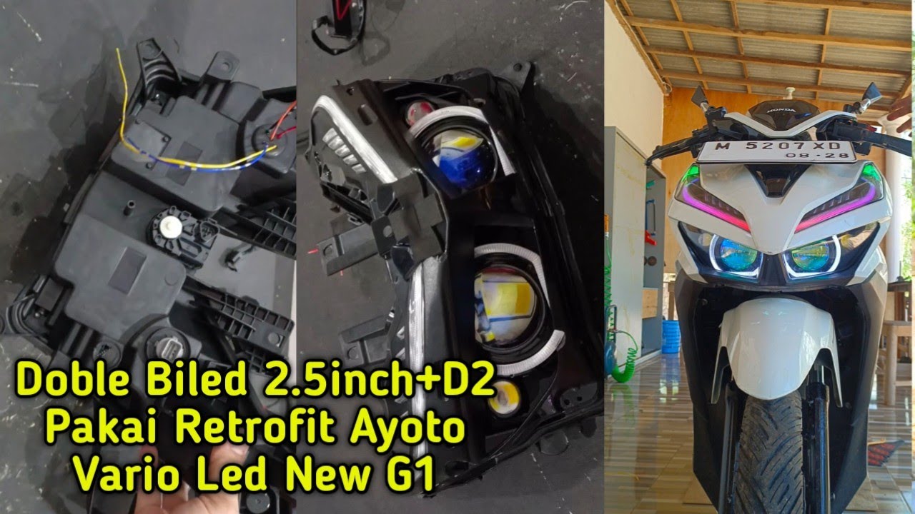 Cobain Retrofit Ayoto Pasang Doble Biled 2,5inch+D2 Vario Led New Gen1