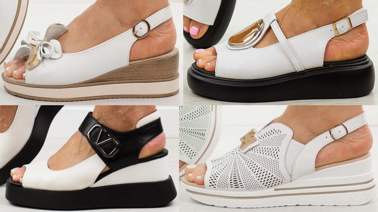 2026 PRETTIEST COMFY STYLISH WHITE SANDALS DESIGNS FOR WOMEN LATEST CASUAL WEAR WHITE NEW FOOTWEAR