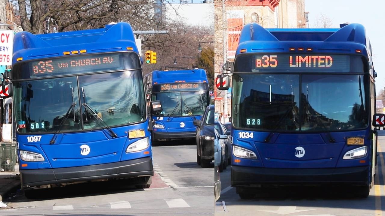 NYCT Bus: B35 / Limited Bus Action along Church Avenue and 39th Street (New Flyer XN60) (March 2026)