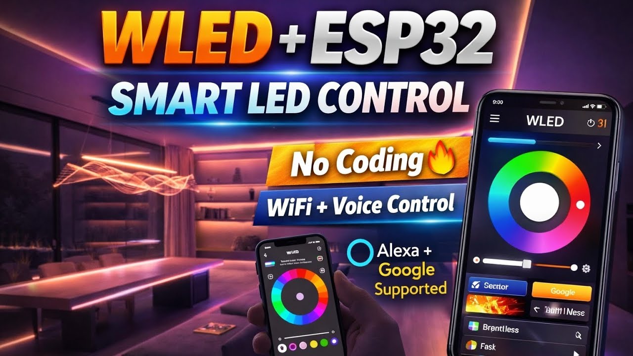 WLED Setup with ESP32 | Smart LED Control via WiFi | Alexa & Google Support | KES TECH