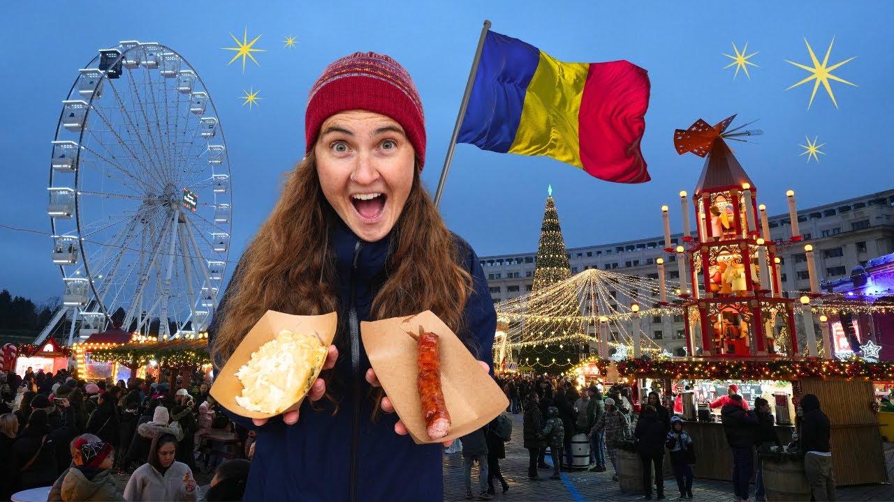 Рождественская ярмарка в Бухаресте, Румыния 🎄🇷🇴 | Потрясающие огни, уличная еда и незабываемые вп...