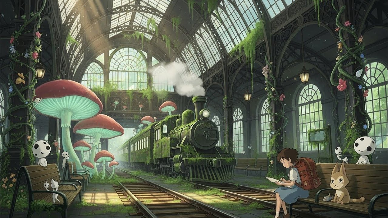 “Old Train Stations Reimagined as Studio Ghibli Worlds”