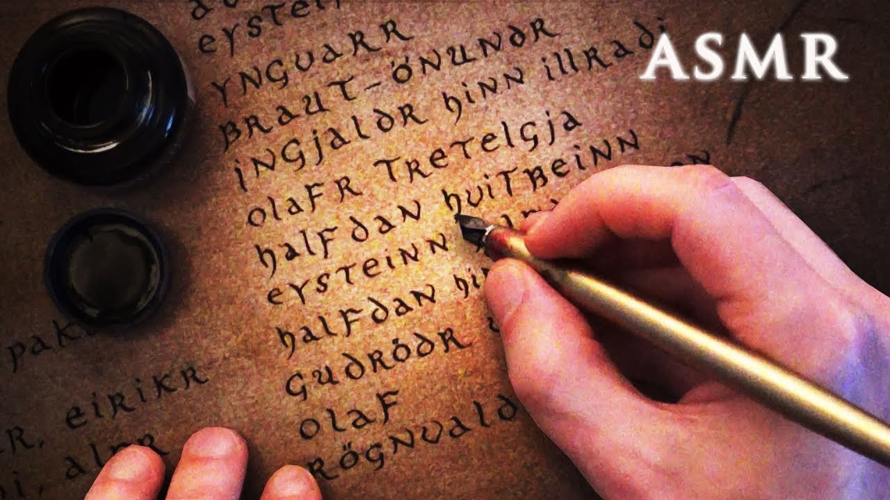 ASMR Dip Pen Calligraphy Writing | Ynglings Dynasty | Old Norse Myth Kings