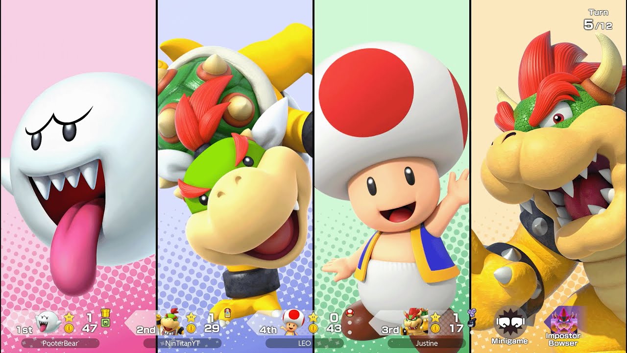 Super Mario Party Jamboree - Bowser Jr. vs Bowser vs Boo vs Toad - King Bowser's Keep