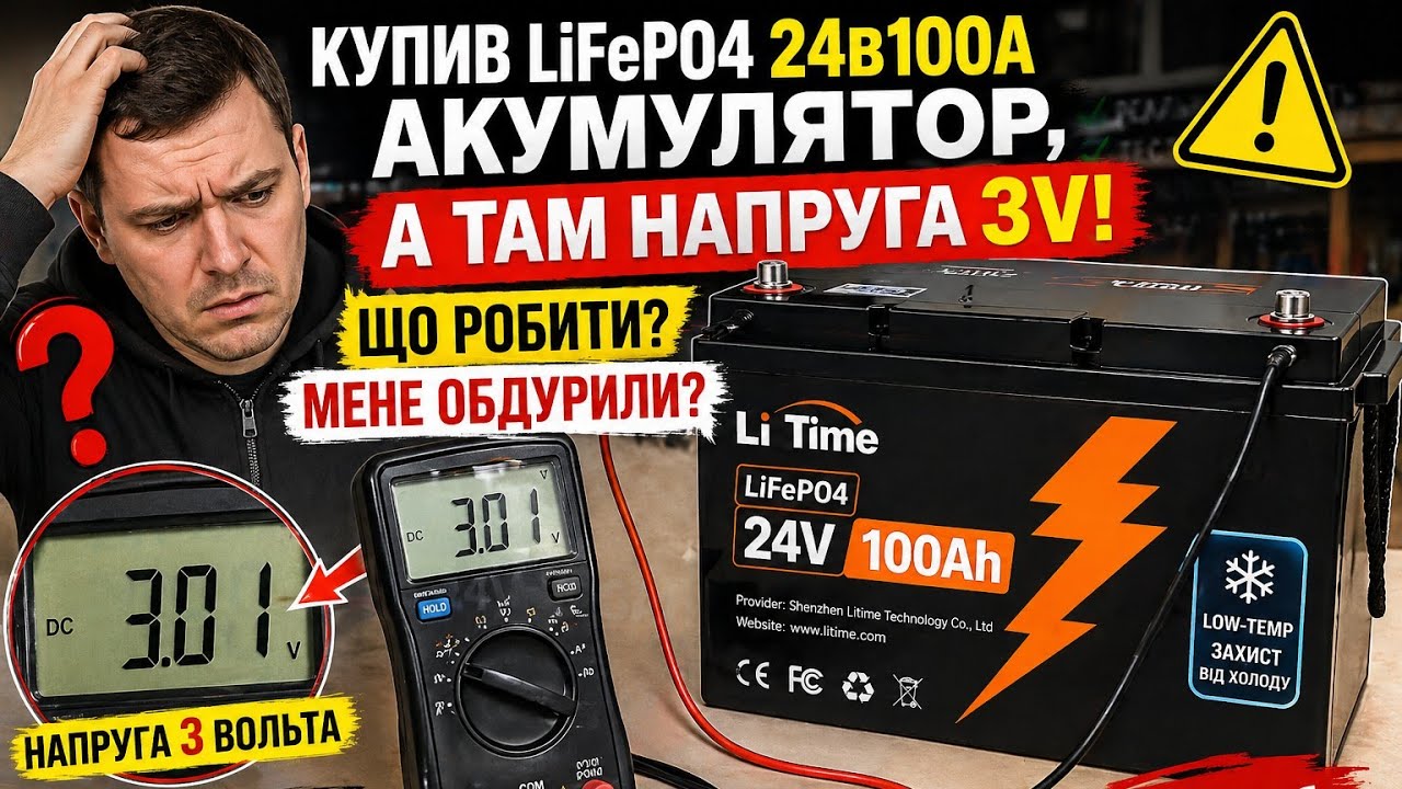 Купив LiFePO4 акумулятор, а там напруга 3v, що робити?  мене обдурили?