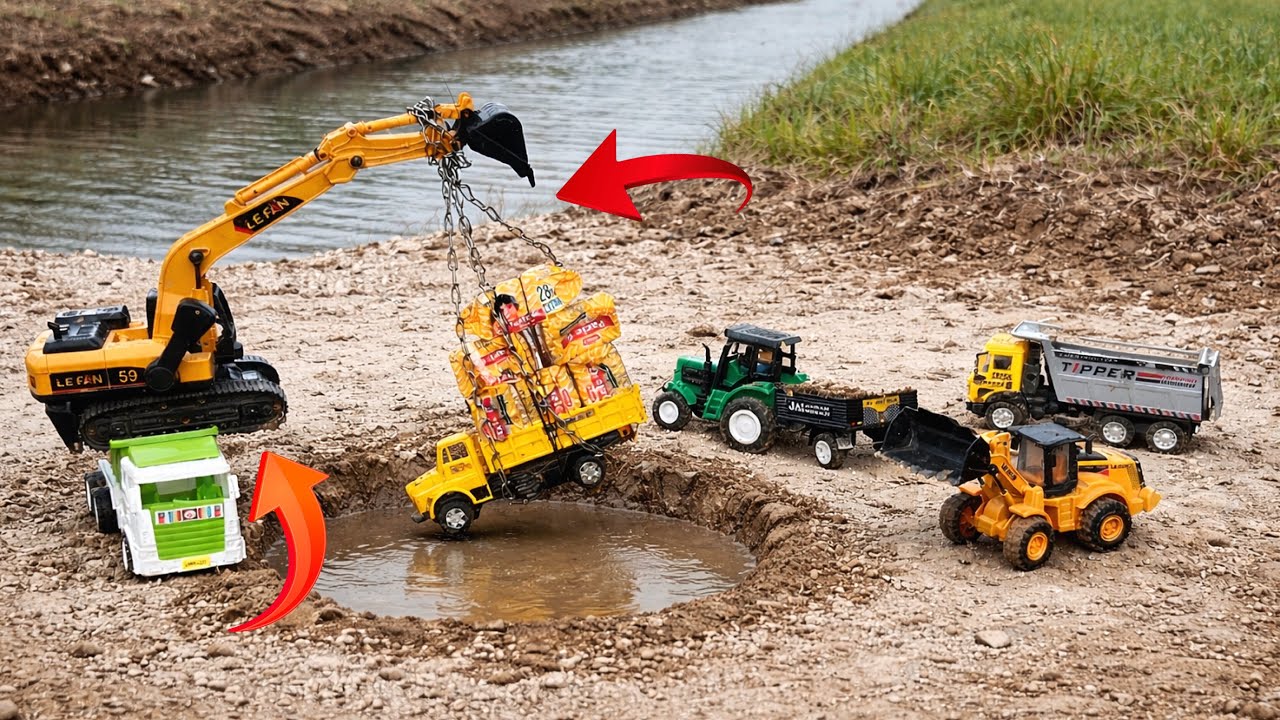 Fully Parle-G Loading Bhartabenz Truck Accident Pulling Out Excavator JCB | JCB Kids Cartoon ?