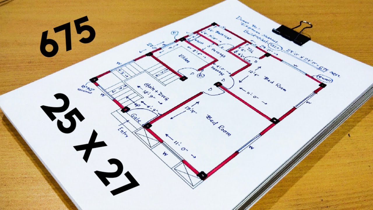 25 x 27 house design II 25 x 27 ghar ka naksha II 25 x 27 home plan design