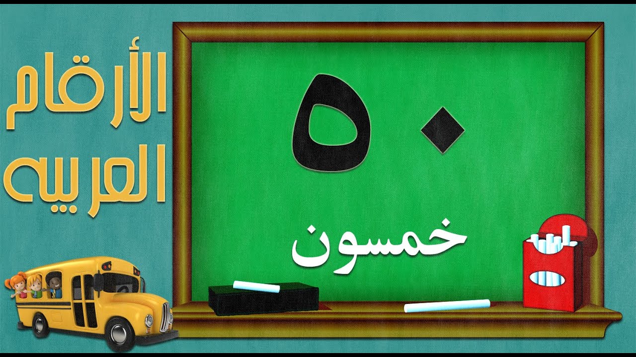الارقام العربية للاطفال من 1 الى 50