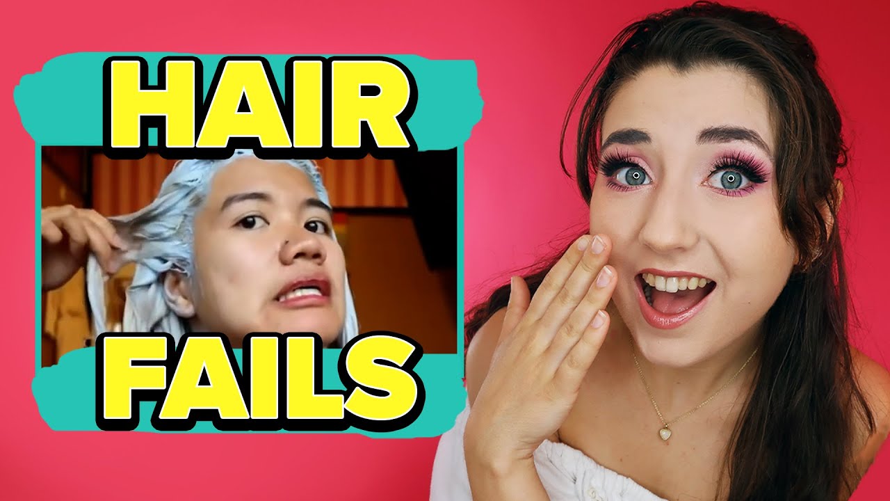 Reacting To Hair Fail Compilations | Don't Try This At Home!