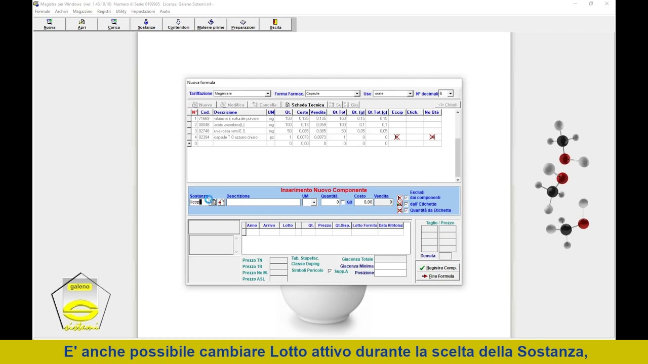 Le Preparazioni di Magistra (SW per il laboratorio di farmacia ) | Galeno Sistemi