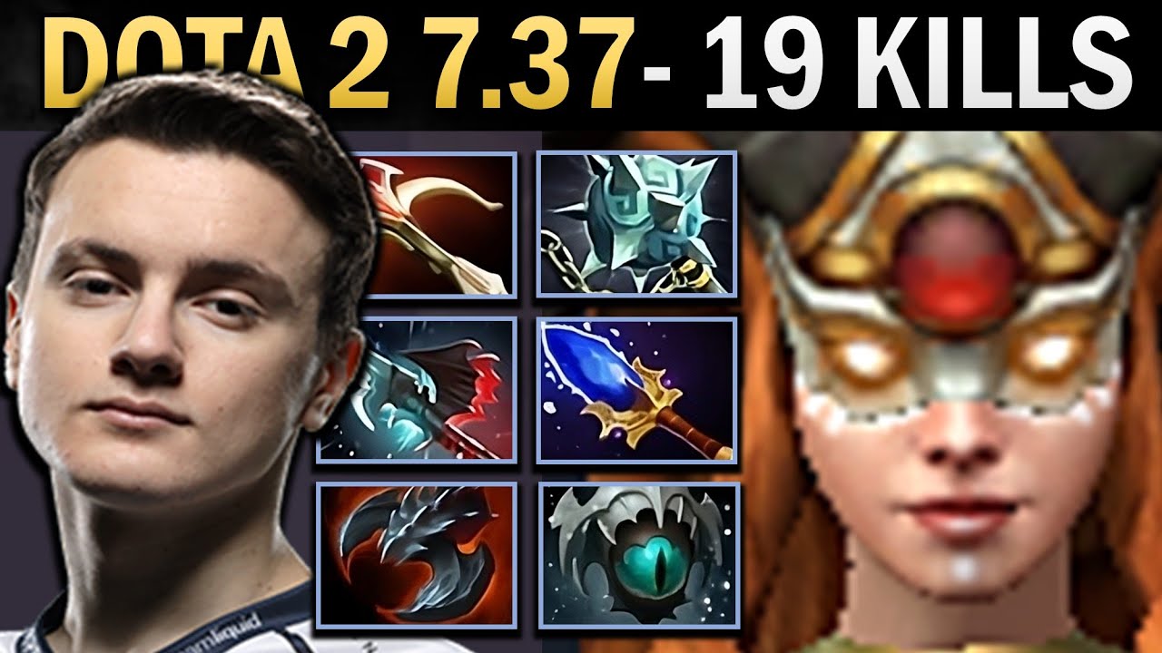 Lina Gameplay Miracle with 19 Kills and Gleipnir - Dota 2 7.37