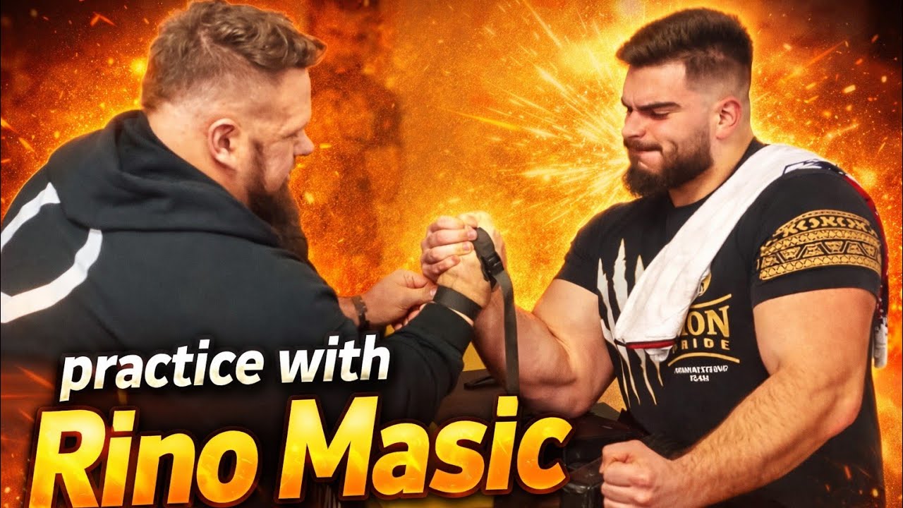 Practice pull with @rinomasic7274 and @SandrisSedis #armwrestling #alexkurdecha 