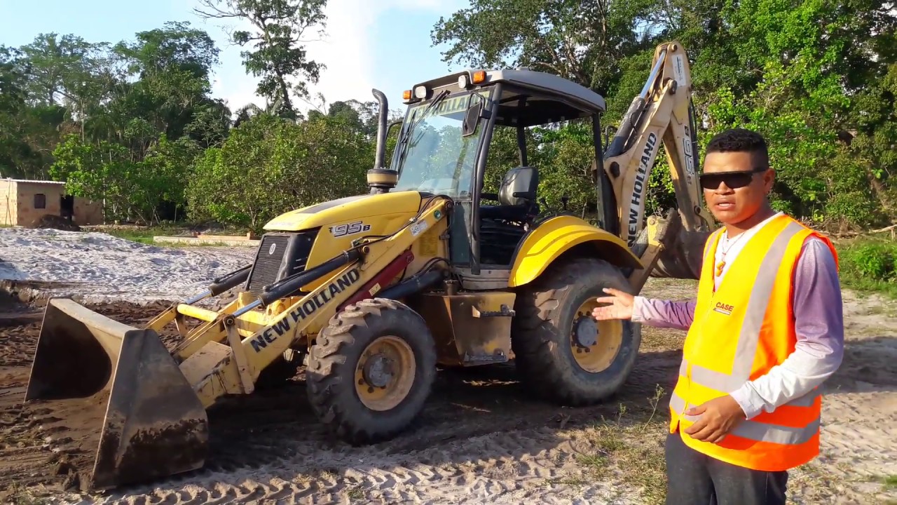 Como Operar Retro-escavadeira NEW HOLLAND B95 B || Vídeo Completo 2018 Instrutor Daniel Andrade