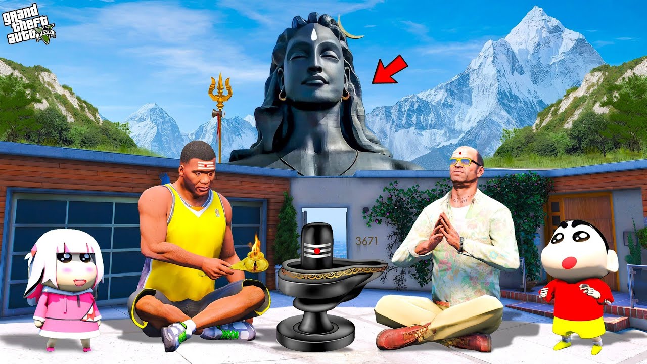 Shinchan & Franklin Going To Shiva Temple in GTA 5