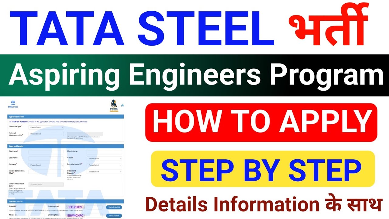 TATA STEEL AEP Online Apply Video || how to apply tata steel aspiring engineering program 2023 ||