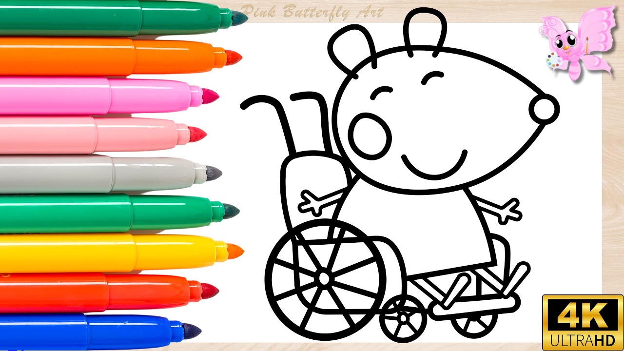 Mandy Mouse Drawing and Coloring for Kids Toddlers Preschoolers | Easy Drawings #peppapigandfriends