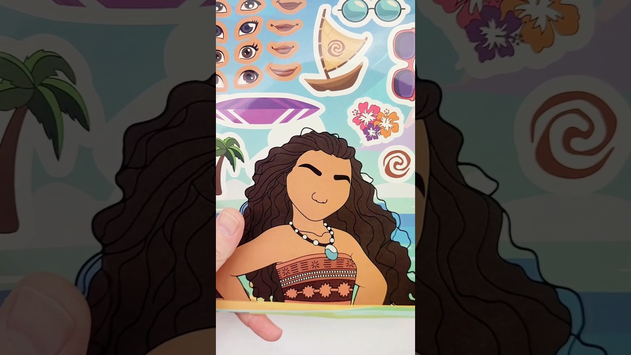 DIY Moana Disney movie cutie stickers book craft #moana #diy #craft #cutie #stickers