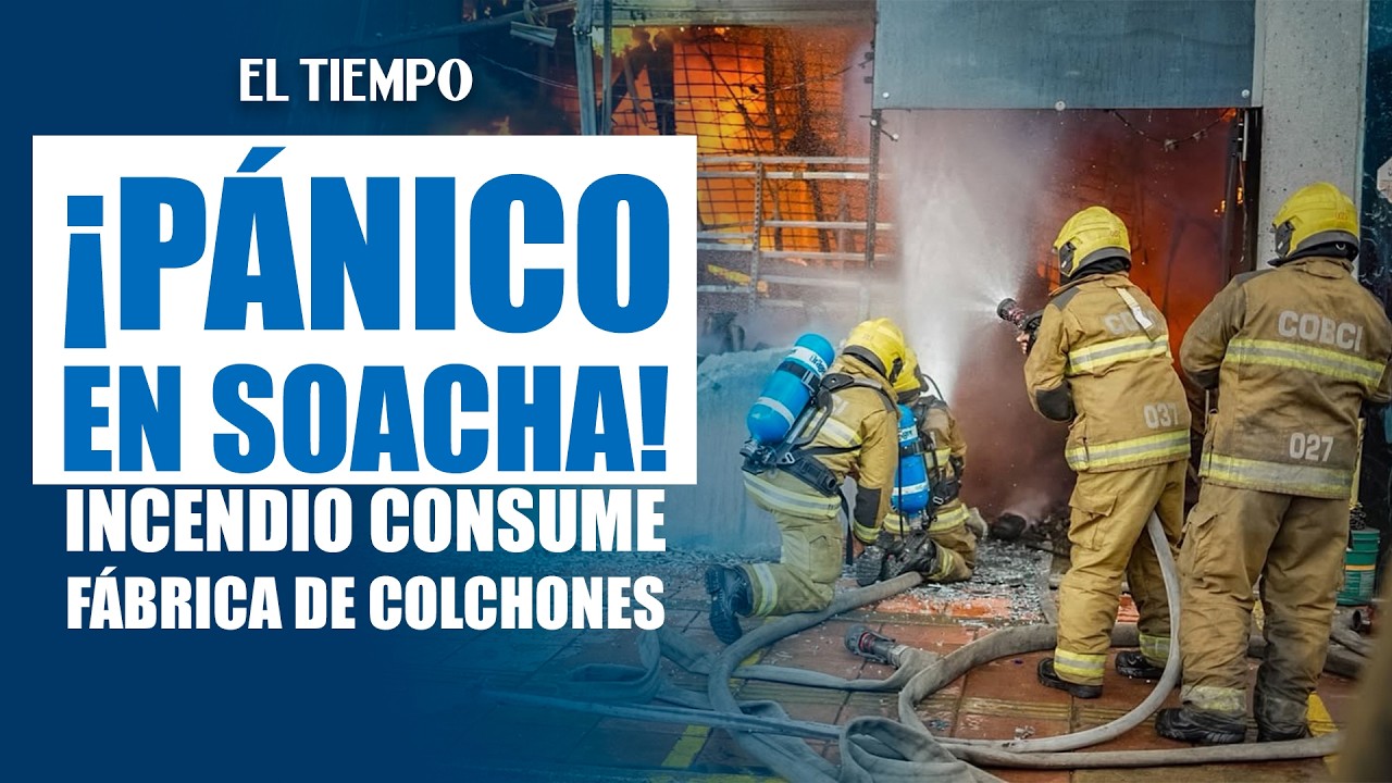 Incendio en fábrica de colchones de Soacha deja pérdida total y 5 afectados por inhalación