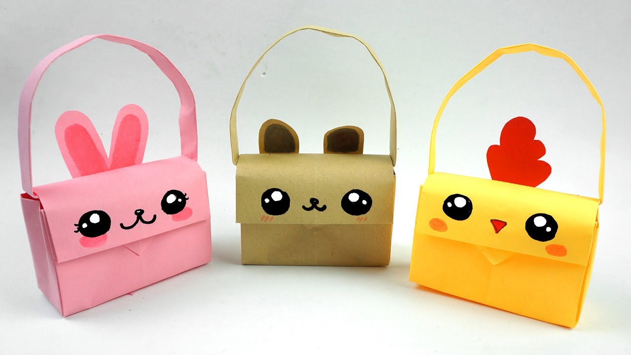 Geburtstag kawaii Geschenkbox - Handtasche falten - Basteln mit papier | DIY Bastelideen