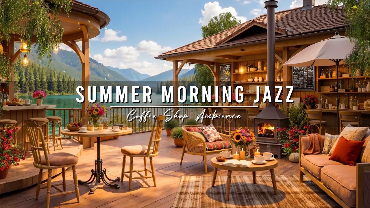 Jazz Relaxing Music for Stress Relief 🌞 Smooth Morning Jazz Music at Summer Coffee Shop Ambience