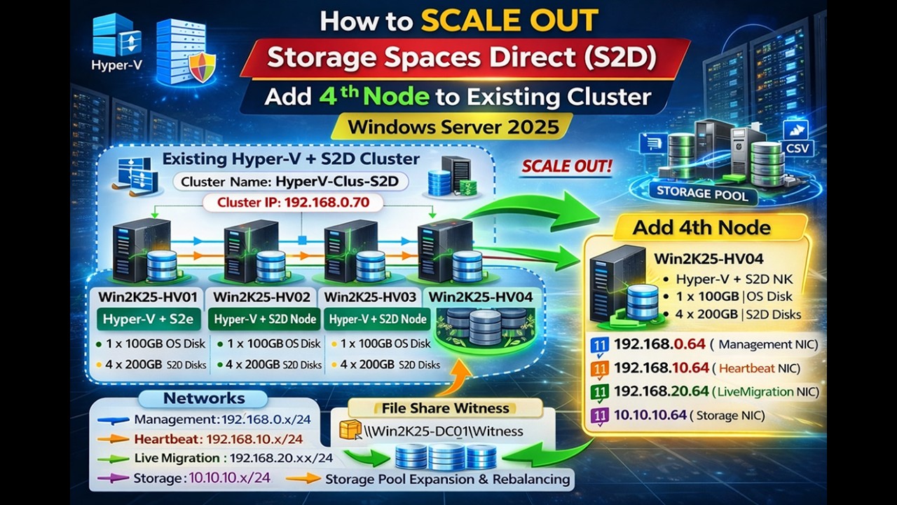 Как масштабировать Storage Spaces Direct (S2D) | Добавление узла в существующий кластер Hyper-V S2D