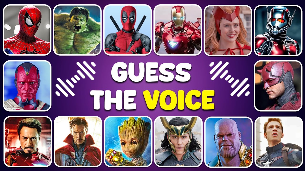 Guess The AVENGERS Character By Voice 🔊 Guess The Voice | Avengers Quiz | Spider-man, Deadpool, Thor
