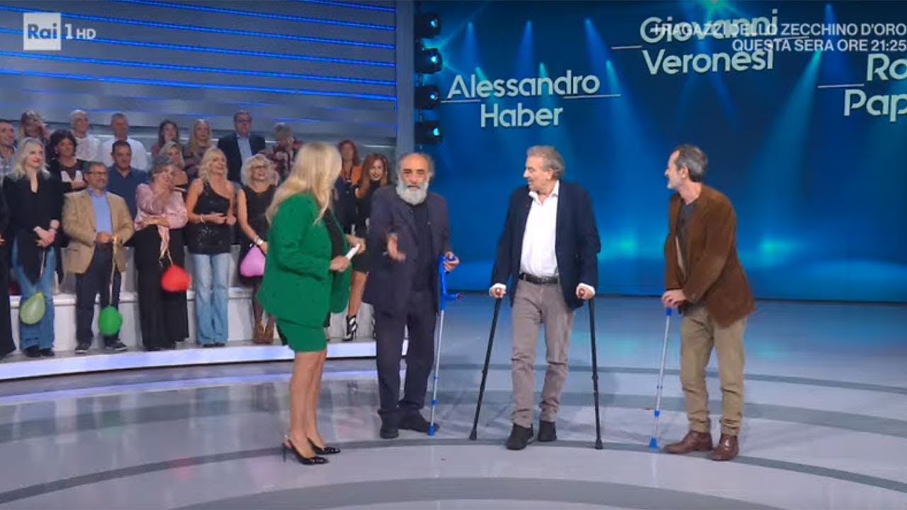 Alessandro Haber, Rocco Papaleo e Giovanni Veronesi - Domenica In 03/11/2019