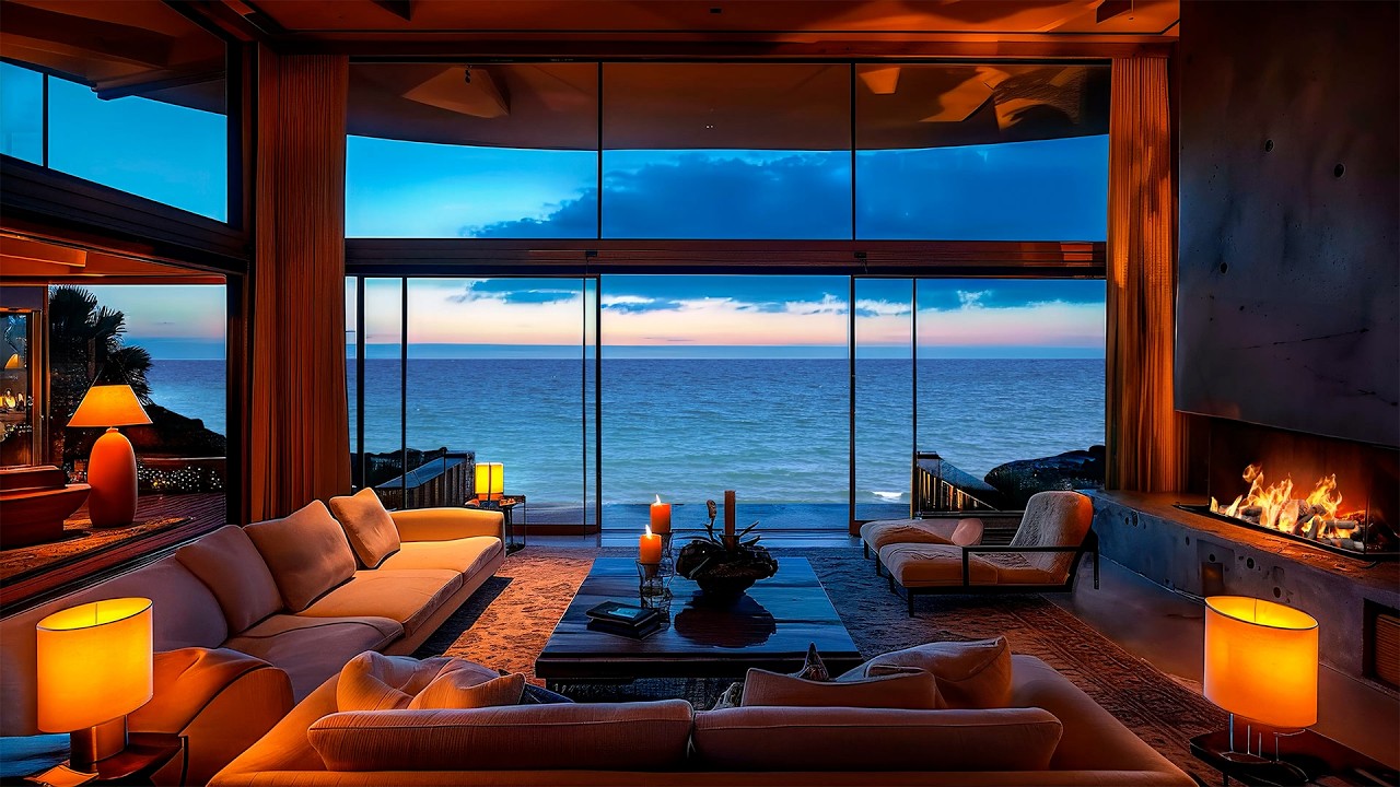 Elegant Jazz by the Ocean 🌙 4K Luxury Villa Ambience