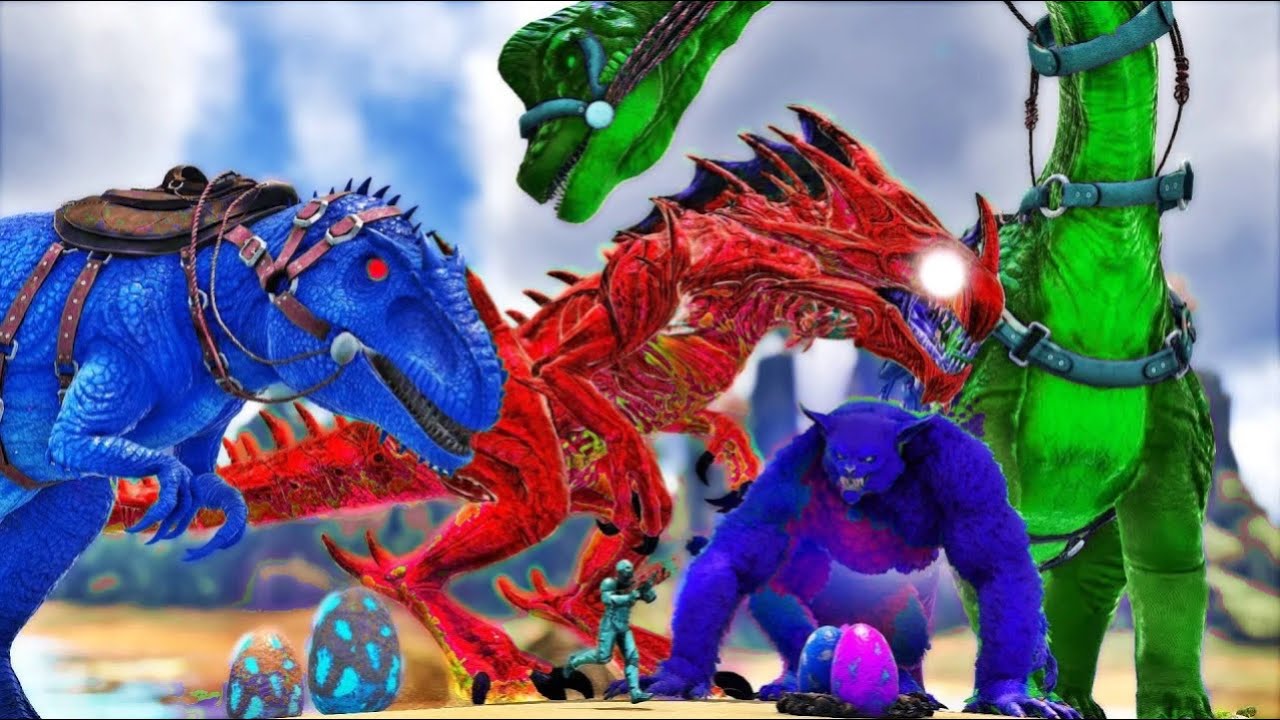 Sobrevivi 1000 Dias Evoluindo DINOSSAUROS & DRAGÕES P/ Invadir a Base + HARD ARK SURVIVAL SUPER MODS