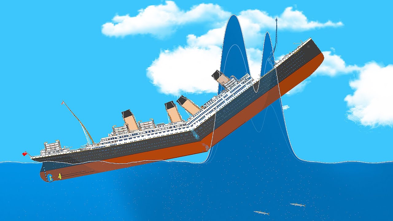 Different Ships vs Tsunami in Floating Sandbox (3)