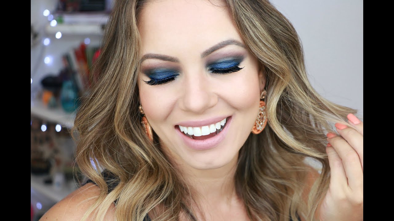 Como Fazer Maquiagem Smokey | Esfumado Azul por Juliana Goes